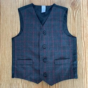 George Gray Red Plaid Toddler Boy 4T Suit Vest